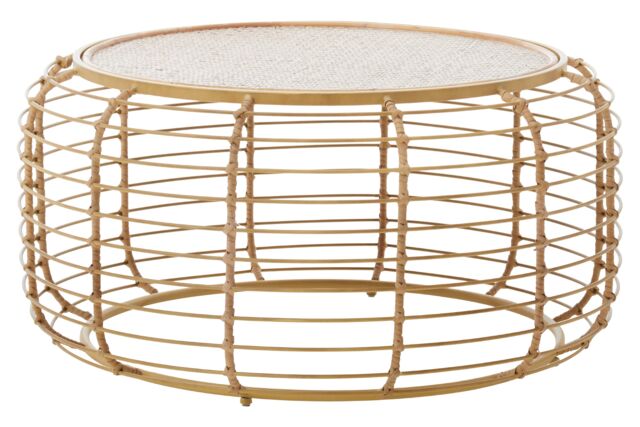 Rattan Round Coffee Table, Rustic Charm Coffee Table for Drawing Room ...