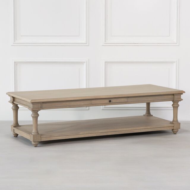 Rustic Wooden 170cm Coffee Table with Drawer by Debenhams | ufurnish.com