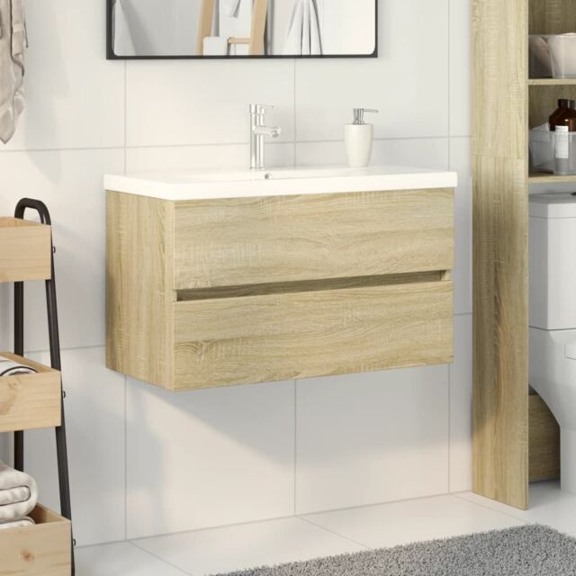 2 Piece Bathroom Furniture Set Ceramic and Engineered Wood by Debenhams ...