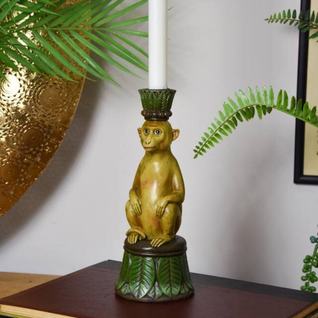 Madison & Mayfair Playful Monkey Candlestick in Gold by Debenhams ...