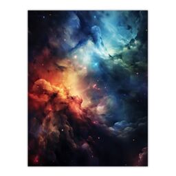 "Artery8 Wall Art Print Space Nebula Rainbow Colour Dust Gas Clouds ...