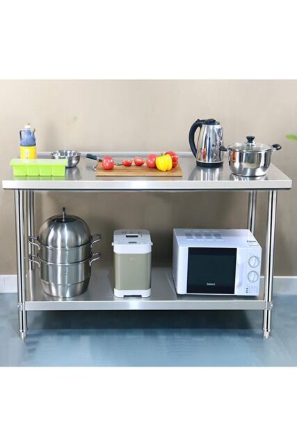 2 Tier Multi-Functional Prep & Work Stainless Steel Table with ...