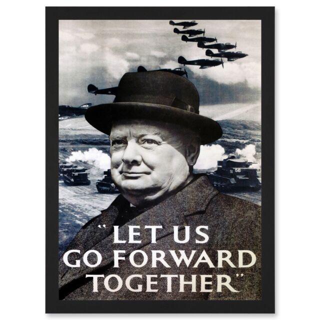 Artery8 Quadro Con Cornice Winston Churchill Vintage Ritratto A4 21x29,7 Cm Pronto Da Appendere - 2