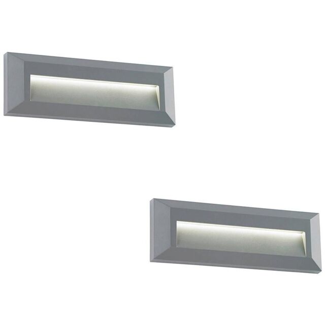 2 PACK Outdoor Pathway Guide Light - Indirect 2W Warm White LED - Gray ...