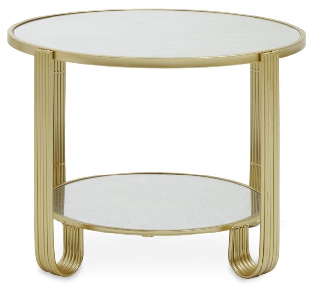 Modern Design Round Mirrored Top Frame Table, Versatile Bedside Table, Easily Maintained Small ...