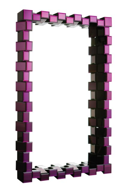 Carlotta Purple Mirrored Box Frame Wall Mirror by Debenhams | ufurnish.com