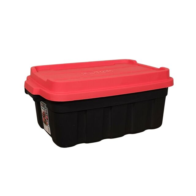 Samuel Alexander 37L Black & Red Tuff Stackable Storage Box with Lid ...