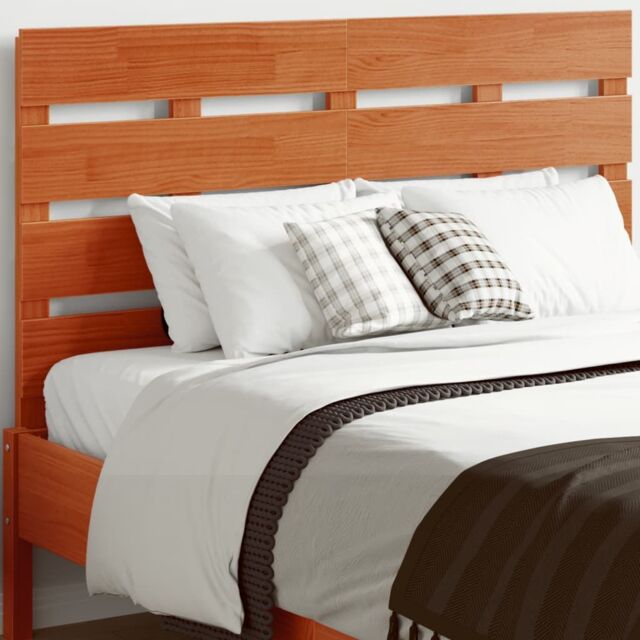 Berkfield Home Headboard Wax Brown 120 cm Solid Wood Pine by Debenhams ...