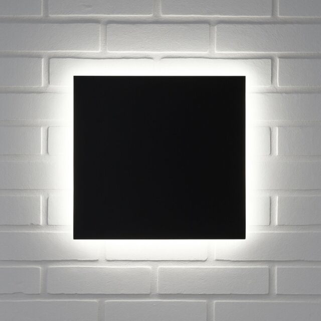 CGC Lighting Black Square LED Outdoor Indoor Wall Light IP65 Back Lit ...