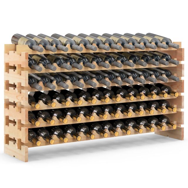 Durnish Rack Gymax Stackable Modular Wine Rack 72 Bottle Capacity Wine Rack Holder ...