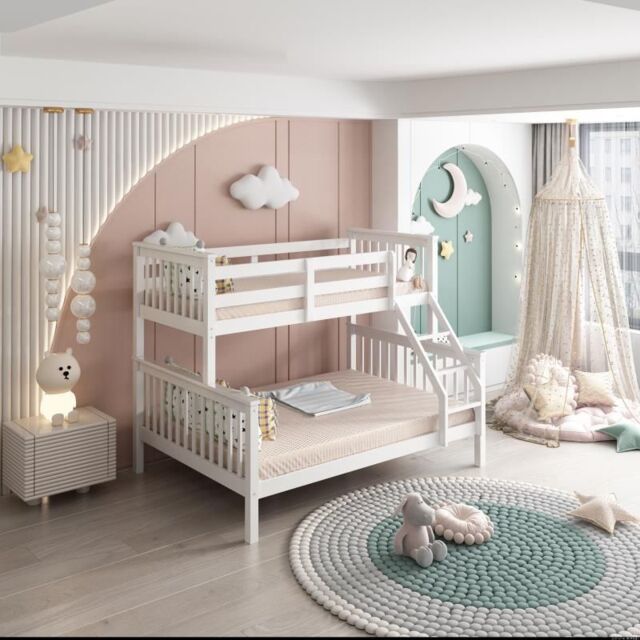 KOSY KOALA Bunk Bed Kids White 3ft Single Pine Wooden Children Bedroom ...