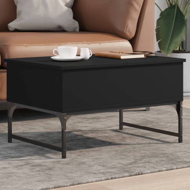 Berkfield Home Coffee Table Black 70x50x40 cm Engineered Wood & Metal ...
