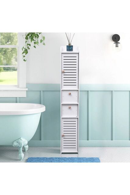 Wooden Tall Bathroom Freestanding Storage Cabinet by Debenhams | ufurnish.com