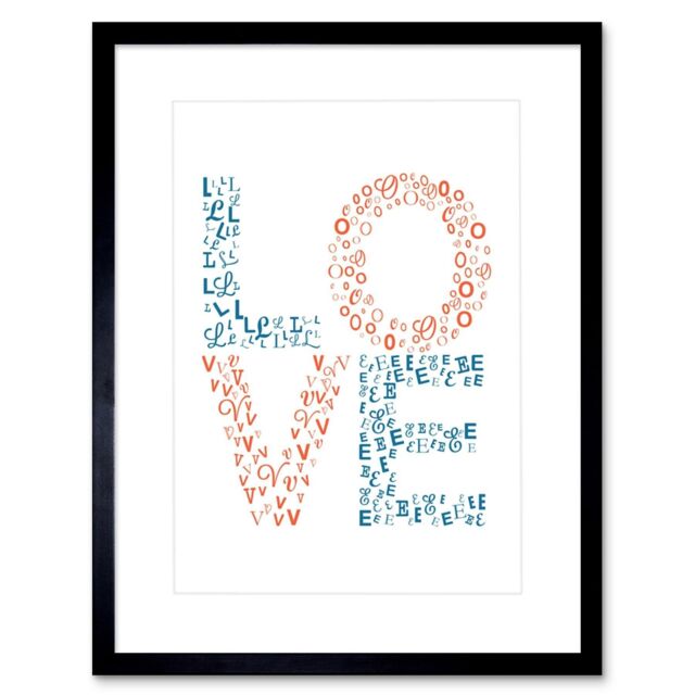 Wall Art Print Typography Love Letters Framed by Debenhams | ufurnish.com