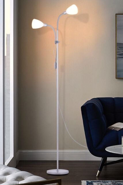 Modern 2 Head Standing Floor Lamp for Living Room by Debenhams ...