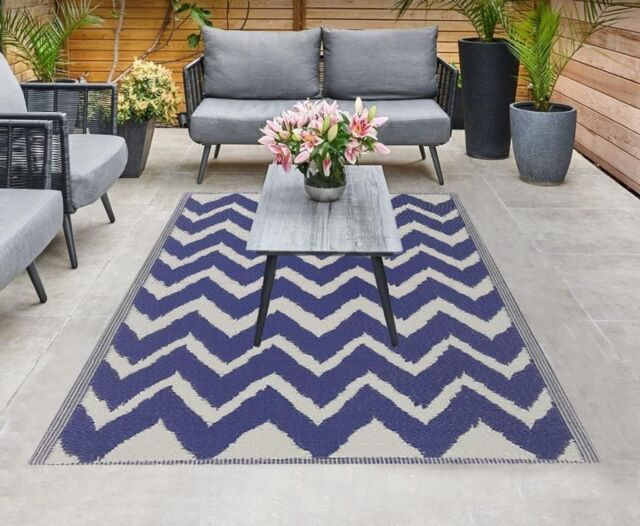 Outdoor Blue Pattern Outdoor Rug by Debenhams | ufurnish.com