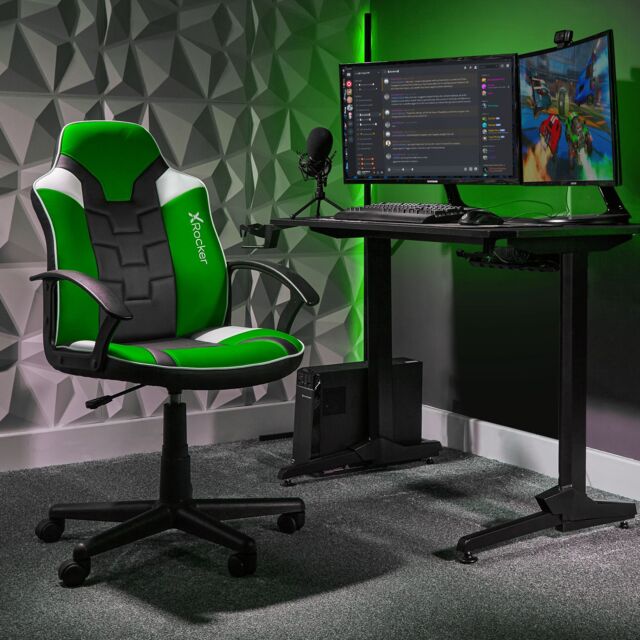 X Rocker Saturn Ergonomic Mid Back PC Gaming Chair with Swivel Base in ...