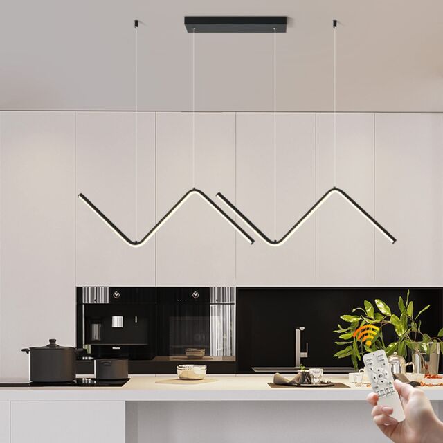 Garwarm Dimmable Led 120 Linear Wave Pendant Light black by Debenhams ...