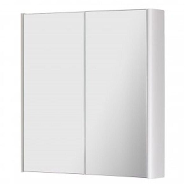 Gloss White 2-Door Mirror Bathroom Cabinet 60cm H x 500mm W by ...