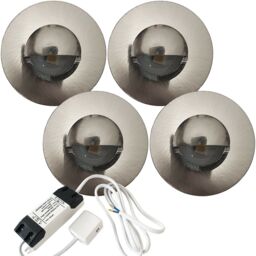 Loops Eyelid LED Plinth Light Kit 12x Round Spotlight Kitchen Bathroom ...