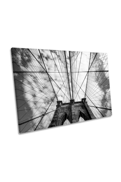 "CanvasGeeks Brooklyn Bridge New York City Black & White Canvas Wall ...