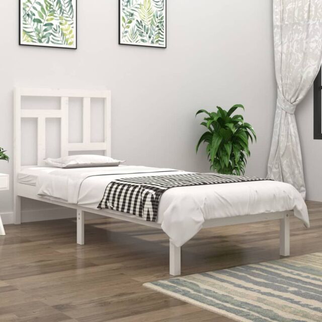Berkfield Home Bed Frame White Solid Wood Pine 90x200 cm by Debenhams ...
