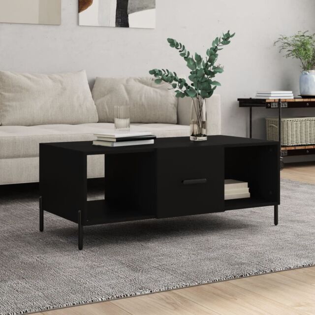 Berkfield Home Coffee Table Black 102x50x40 cm Engineered Wood - Size ...