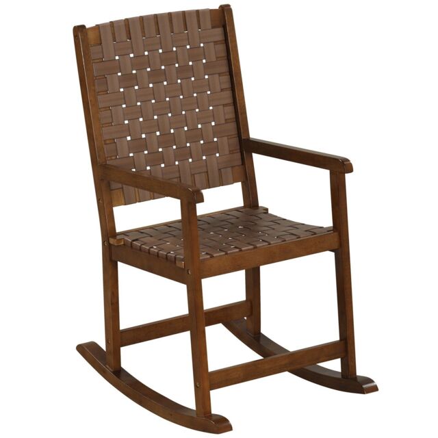Wood Sea Rocker Costway Wood Rocking Chair Indoor & Outdoor Home Patio Ergonomic Rocker ...