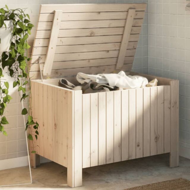 Berkfield Home Storage Box with Lid RANA 80x49x54 cm Solid Wood Pine in ...
