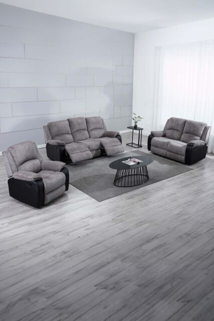 More4Homes Postana Manual Recliner Bonded Leather 1+2+3 Seater Sofa Set ...