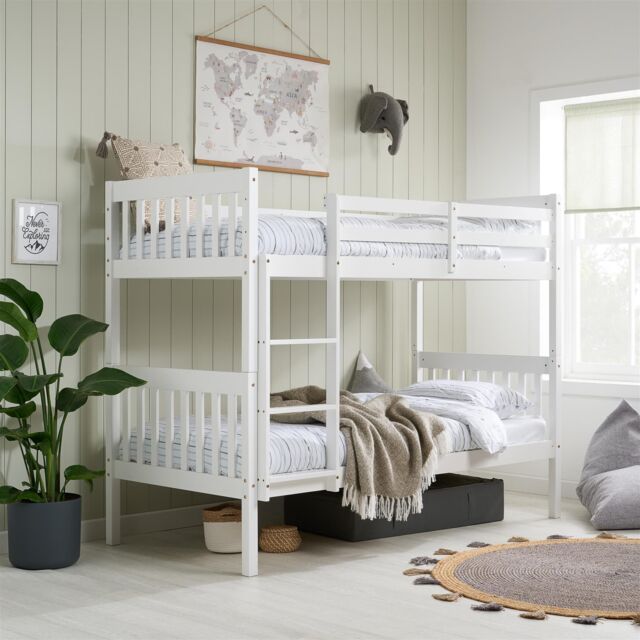 Children's White Wooden Bunk Bed Single Benji Birlea by Debenhams ...