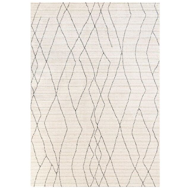 Beige Linear Moroccan Berber Super Soft Rug by Debenhams | ufurnish.com