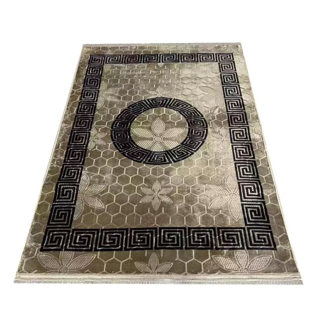 Camel Embossed Raschel Rug Geo Honeycomb Carpet Hallway Living Room ...