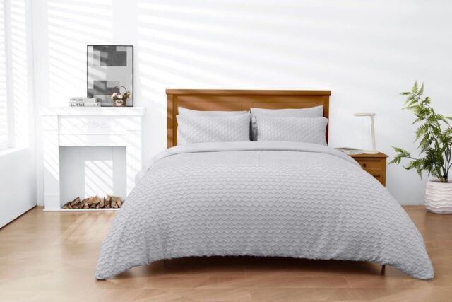 Gaveno Cavailia Set Copripiumino Super King Size Grigio Con Fiori, 260x220 Cm, In Morbido Poliestere Cotone, Lussuoso E Reversibile