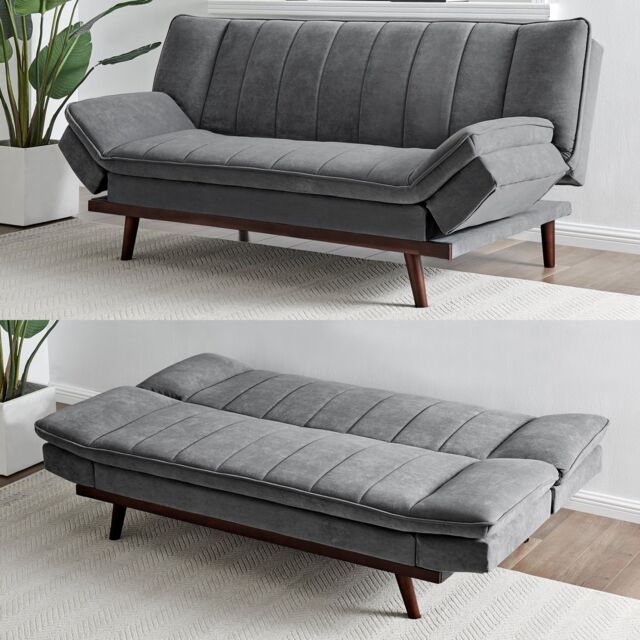 Padstow Fabric Modern Pillow Style 3 Seater Clic Clac Sofa Bed