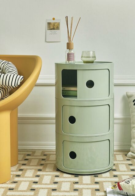 Living and Home Multi-Tiered Cylindrical Plastic Storage Drawer Unit in ...