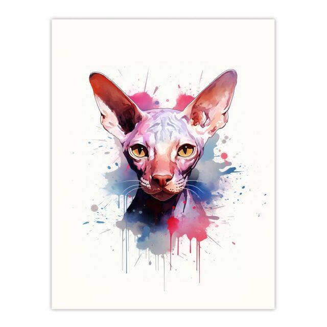 Artery8 Grußkarte Mit Siamkatzen-Portrait – Aquarell Kunst, Blanko Innen, Mit Umschlag