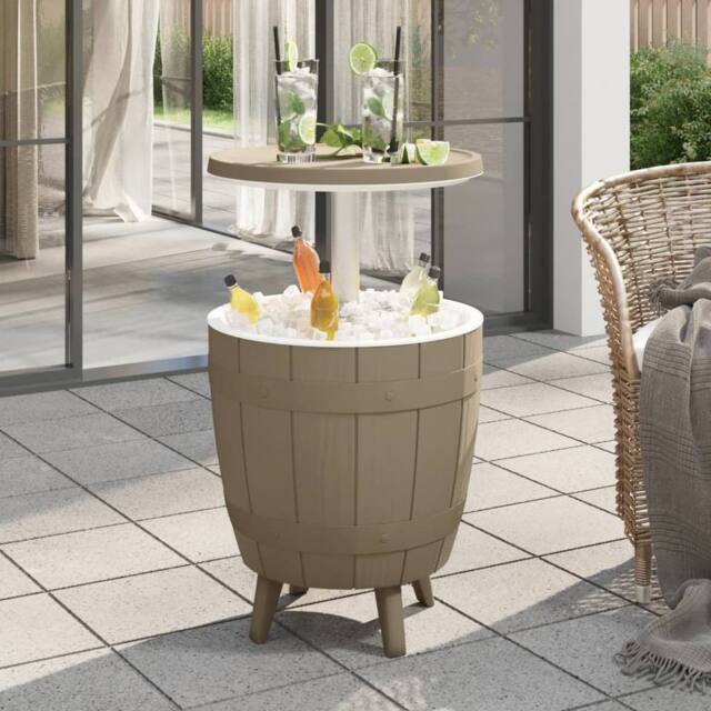 Berkfield Home 3-in-1 Ice Cooler Table Light Brown Polypropylene by ...