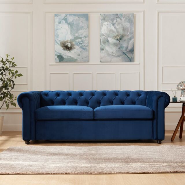 Home Detail Jackson 2 Seater Velvet Chesterfield Pull Out Sofa Bed With ...