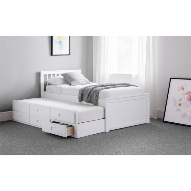 Ashfield Premier Crisp Pure White Day Bed & Pull Out Bed - Size: Single ...