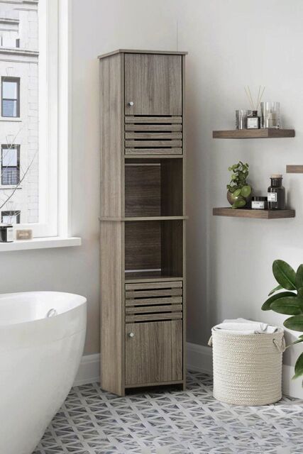 Freestanding Tall Bathroom Storage Cabinet by Debenhams | ufurnish.com