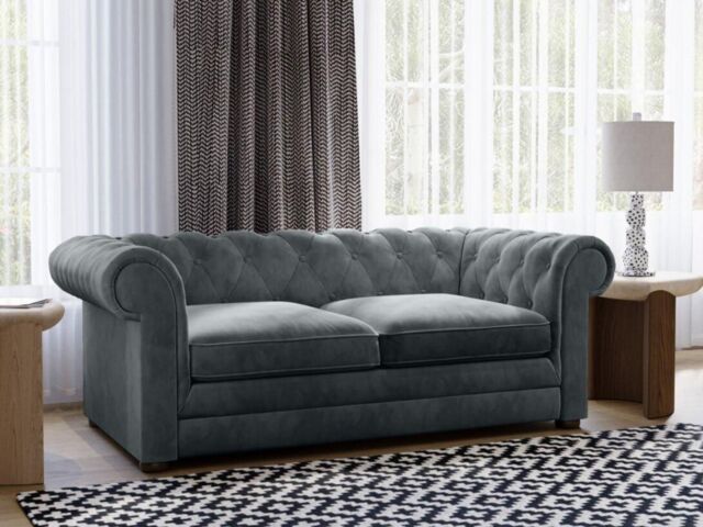 Ralph 2 Seater Velvet Chesterfield Sofa Bed by Debenhams | uFurnish.com