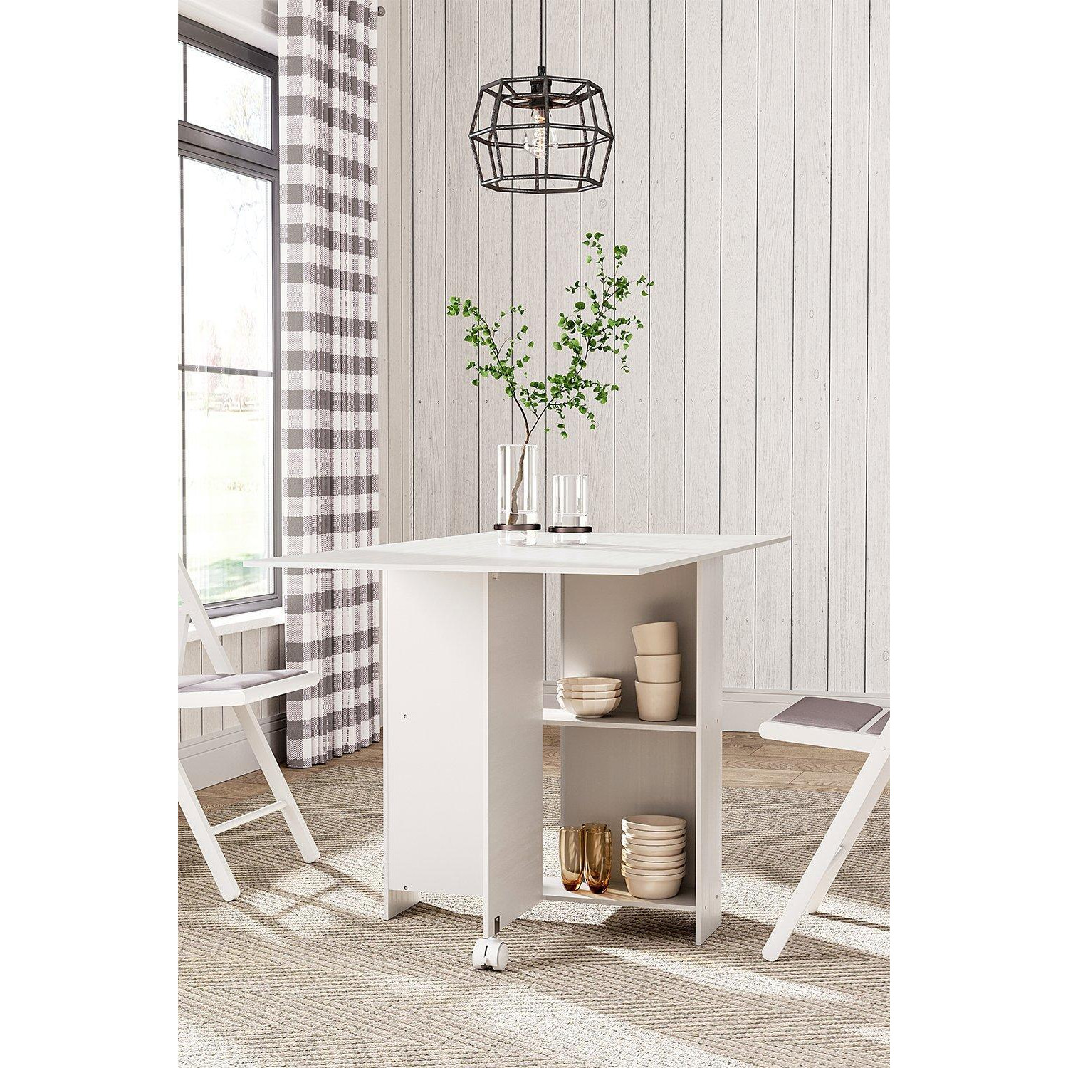 Multifunctional Folding Dining Table for Small Spaces with 2-tier ...