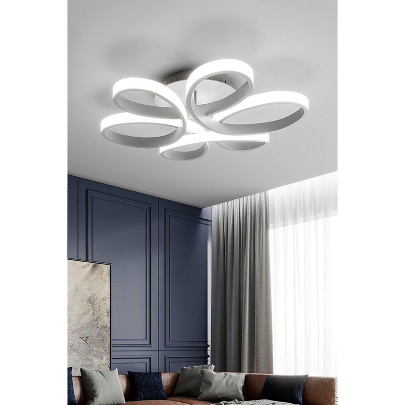 Modern Acrylic Petal LED Semi Ceiling Light by Debenhams | ufurnish.com