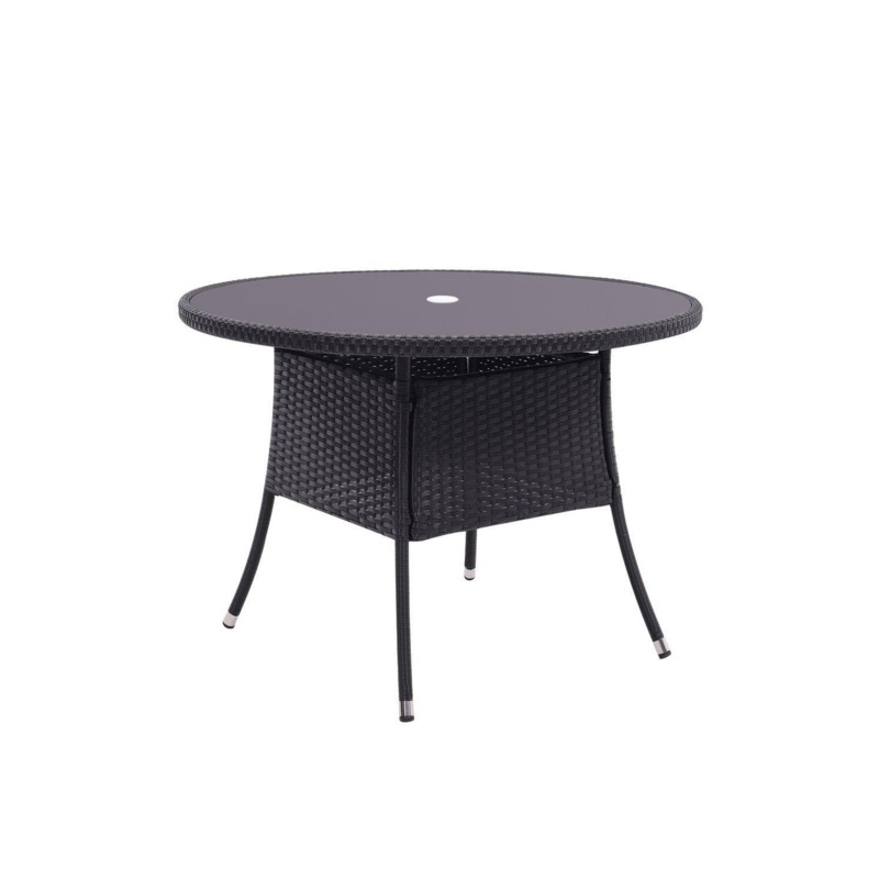 Round Wicker Garden Dining Table With Parasol Hole by Debenhams