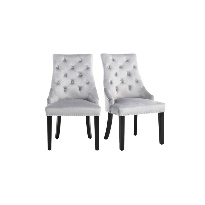 2piece Tufted Velvet Dining Chairs by Debenhams