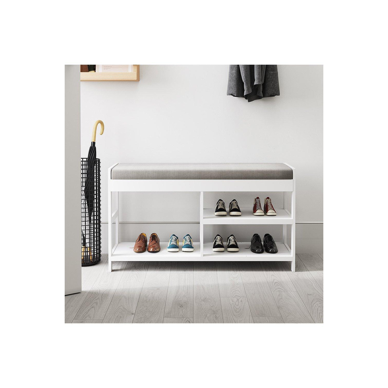 2Tier Wood Shoe Storage Bench for Entryway by Debenhams