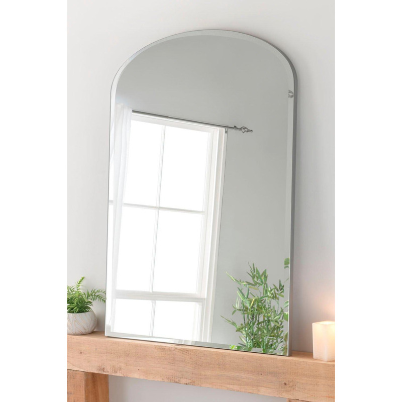 Minimal Bevelled Mantle Mirror Silver 91(w) x 120cm(h) by Debenhams