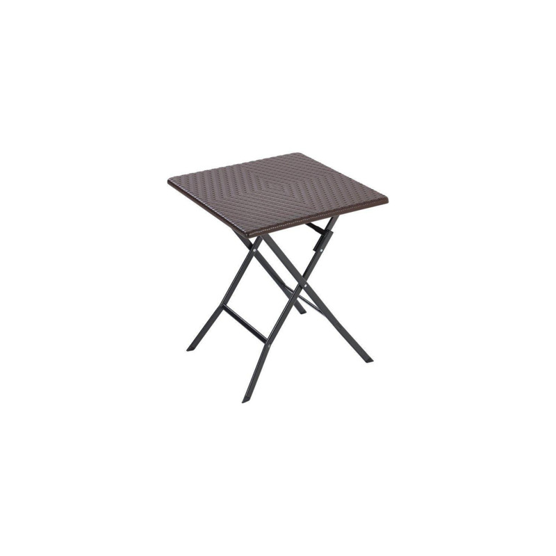Square Rattan Folding Outdoor Bistro Table Garden Dining Table by