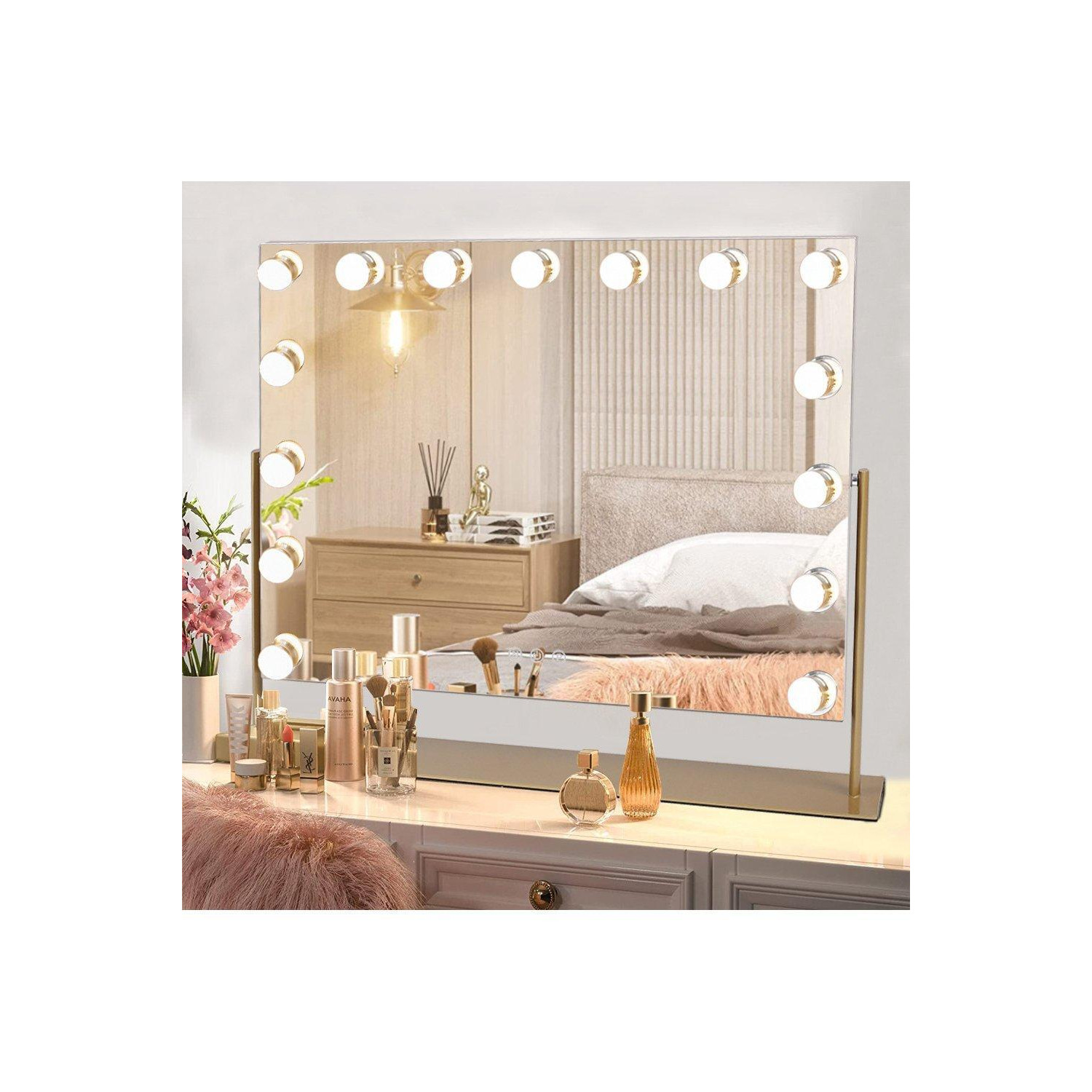 15 LED Lights Bulbs Hollywood Vanity Mirror Dressing Tabletop Make up ...